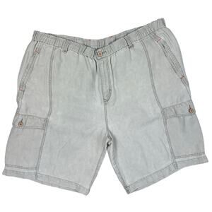 Tommy Bahama Linen shorts men’s XXL cargo elastic waste w/ a drawstring, pockets